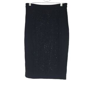A.L.C. -WOMEN'S 0 - BLACK SEQUIN VISCOSE LINED PENCIL SKIRT